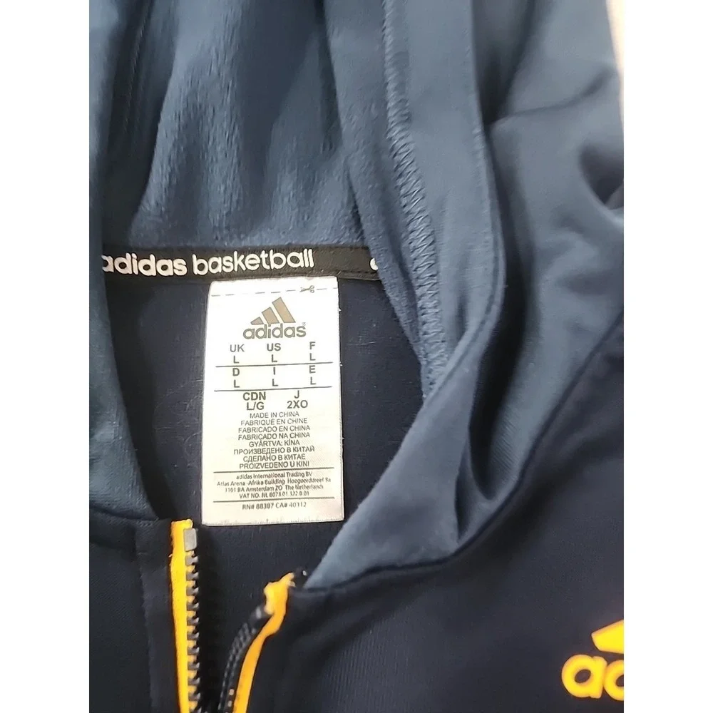 Adidas Mens Basketball Half Zip Hoodie Size Large